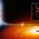 Ilustración artística de la enana blanca y el agujero negro del sistema X9 en el cúmulo 47 Tucanae. / Crédito: NASA/CXC/M.Weiss y A. Bahramian.