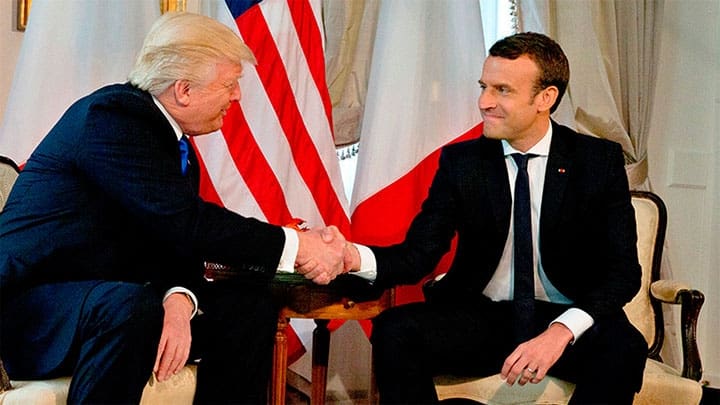 El presidente de EE.UU., Donald Trump, y su homólogo francés, Emmanuel Macron. Peter Dejong / Reuters