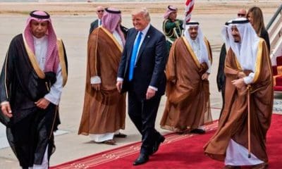 Trump durante su llegada a Arabia Saudita este sábado. | Foto: .24horas.cl/