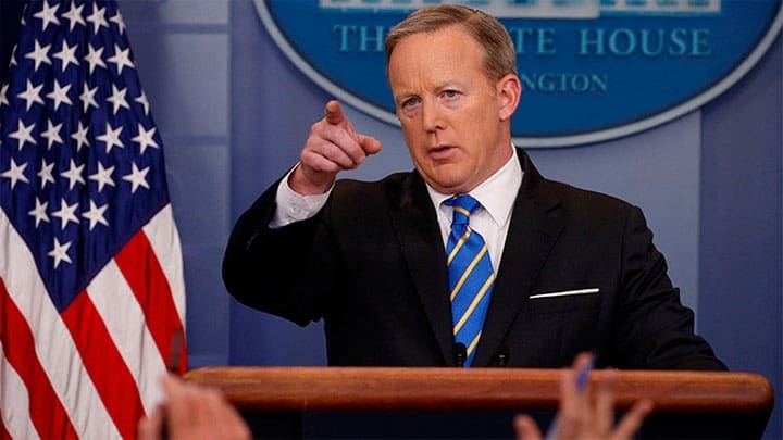 El portavoz presidencial de Estados Unidos, Sean Spicer, en Washington, el 15 de mayo de 2017. / Jonathan Ernst / Reuters