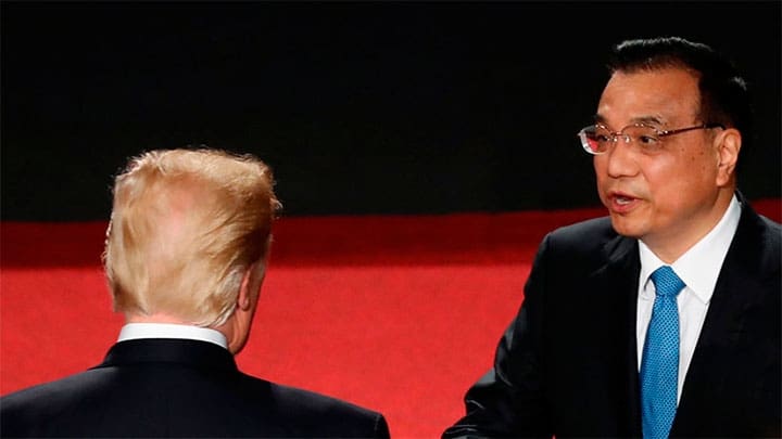 / El presidente de EE.UU., Donald Trump, y el primer ministro de China, Li Keqiang, el 13 de noviembre de 2017./ Jonathan Ernst / Reuters