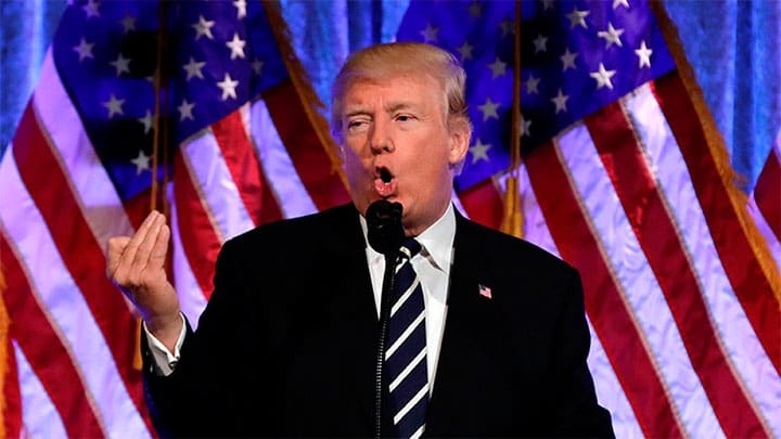 / Donald Trump pronuncia un discurso durante un acto recaudatorio en Nueva York, el 2 de diciembre de 2017. Yuri Gripas / Reuters