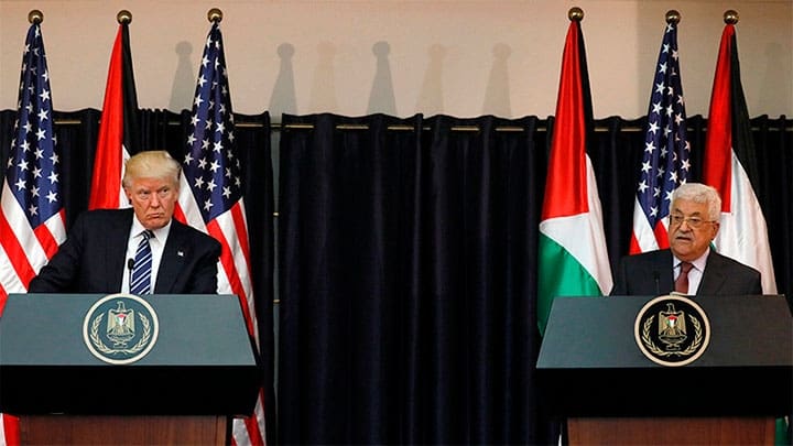 / Donald Trump y Mahmoud Abbás durante una conferencia de prensa en Bethlehem, Cisjordania, el 23 de mayo de 2017. / Jonathan Ernst / Reuters