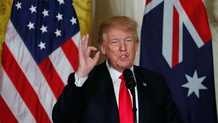 / Donald Trump en una conferencia de prensa conjunta con el primer ministro de Australia, en Washington, EE.UU., el 23 de febrero de 2018. Jonathan Ernst / Reuters