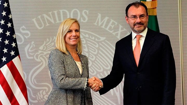 / La Secretaria de Seguridad Interior de EE.UU., Kirstjen Nielsen, y el canciller mexicano, Luis Videgaray. Henry Romero / Reuters