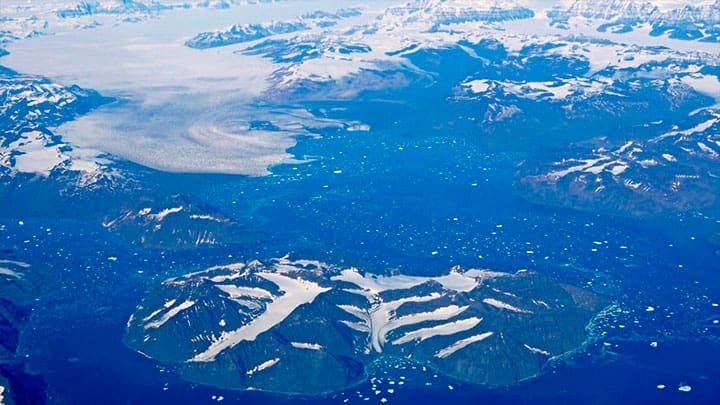 / Vista aérea de glaciares, icebergs y masas de hielo flotante, Groenlandia, Dinamarca. Karl-Heinz Schein / www.globallookpress.com