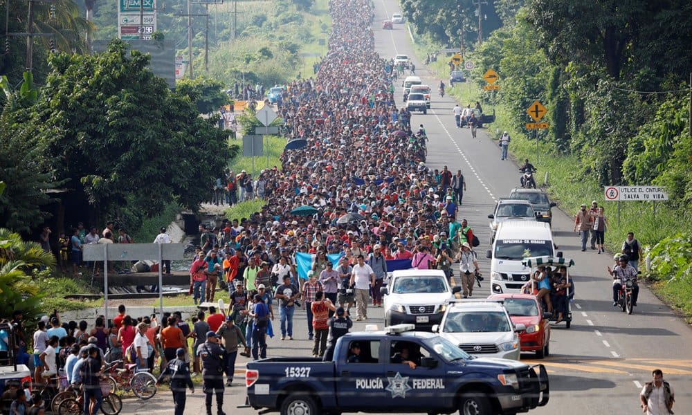 Caravana de migrantes en Tapachula (México) el 21 de octubre de 2018.